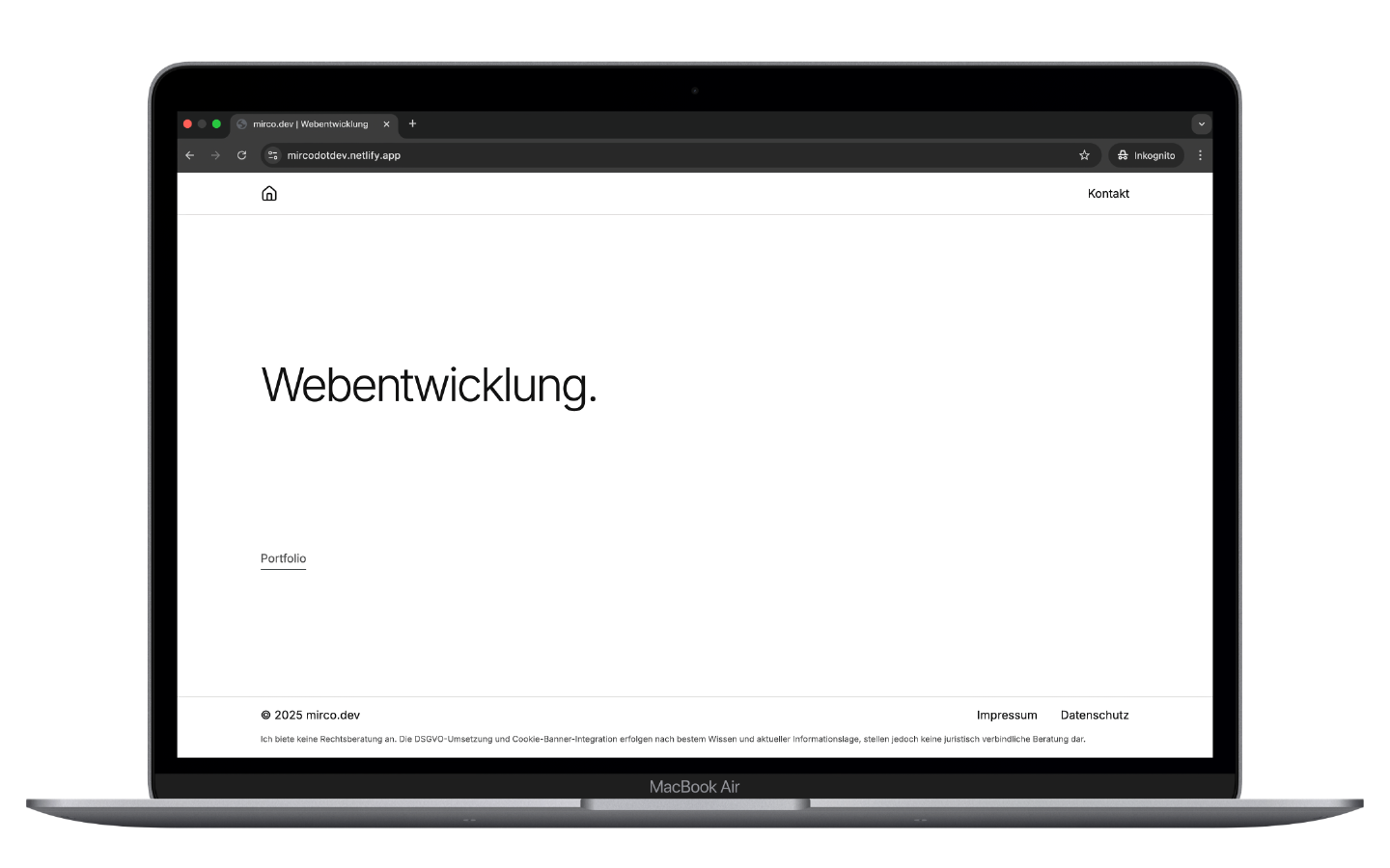 Portfolio-Website mirco.dev - Professionelle Webentwicklung für Berlin-Brandenburg