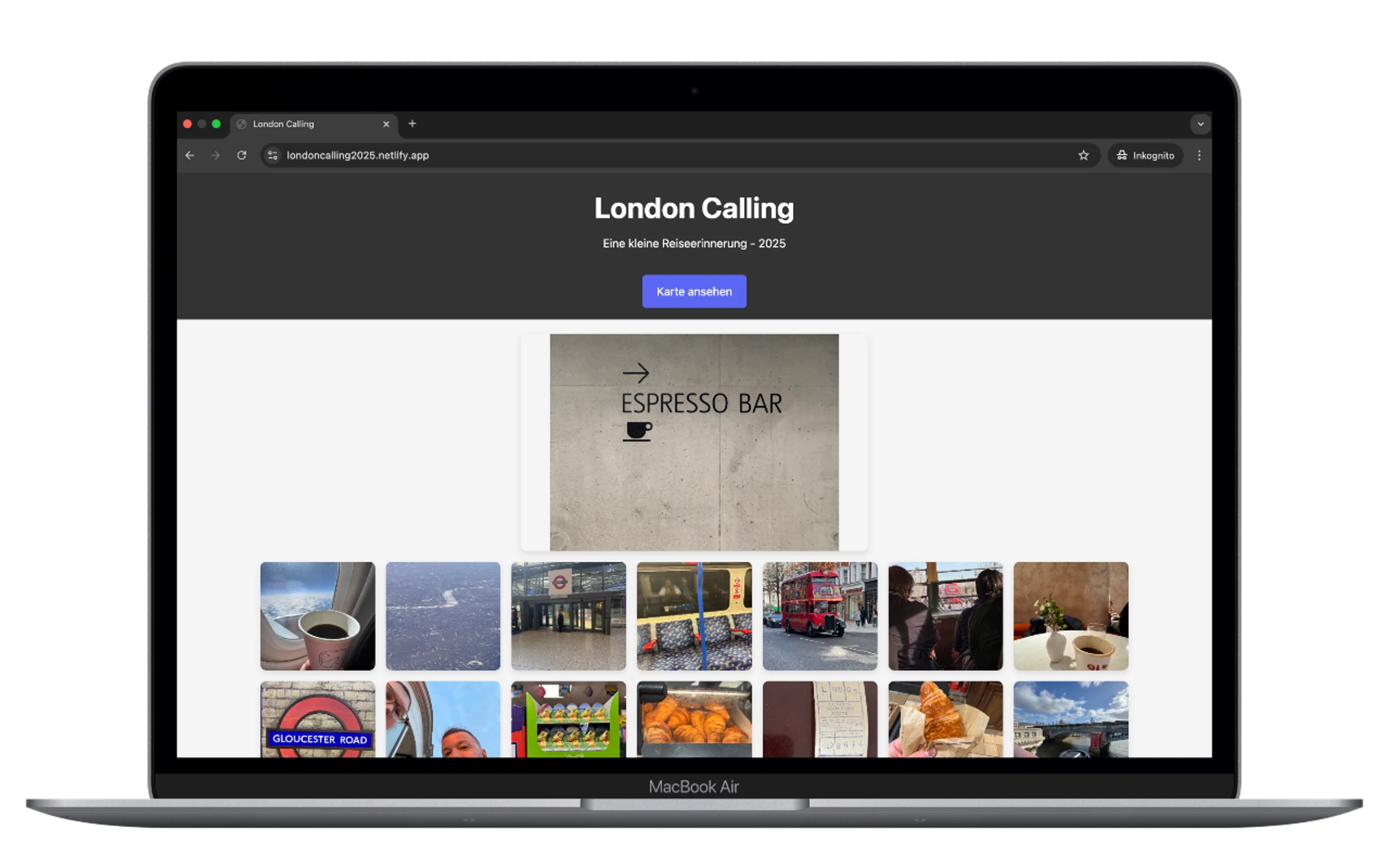 London Calling 2025 - Minimalistische Reisewebsite