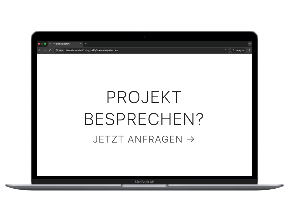 Beispiel für individuelle Webentwicklung - Minimalistisch, funktional und überzeugend